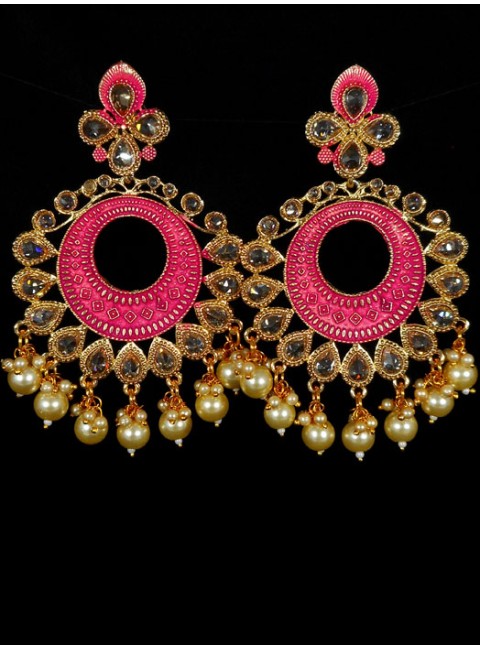 Reverse Ad Earrings With Meenakari Work